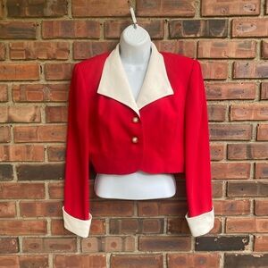 Vintage David Warren Cropped Tuxedo Blazer, 6